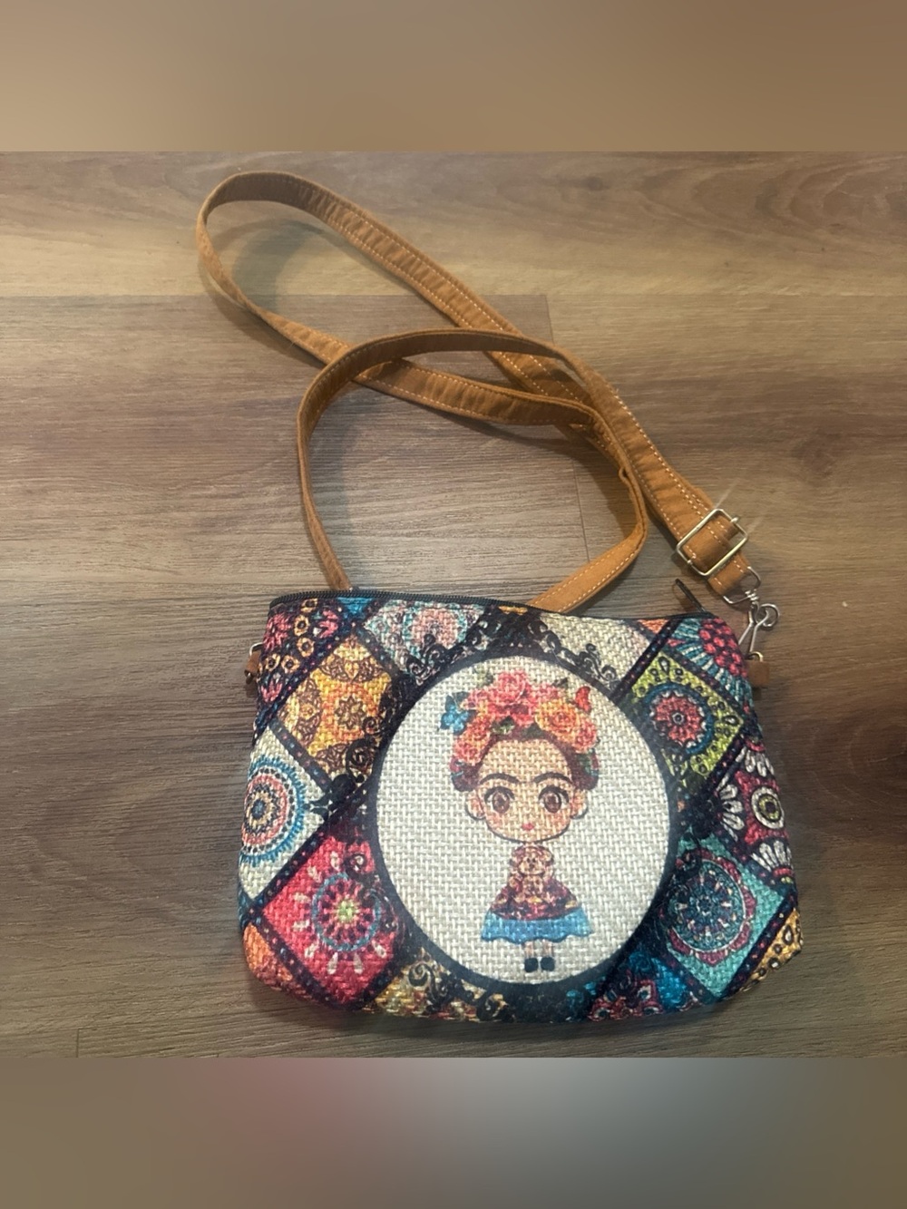 Frida Kahlo crossbody fabric Handmade purse Tequila Jalisco